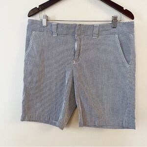 Tommy Hilfiger Striped Blue/White Bermuda Shorts Cotton Blend Size 12